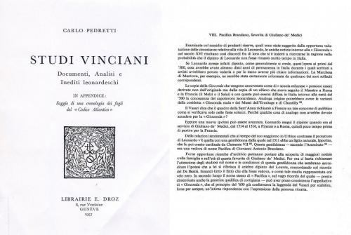 Cosa scrive Pedretti negli anni 50